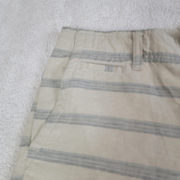 Lucky Brand Beige Stripe Linen Blend 9" Flat Front Shorts Sz 30 NEW - Picture 6 of 16